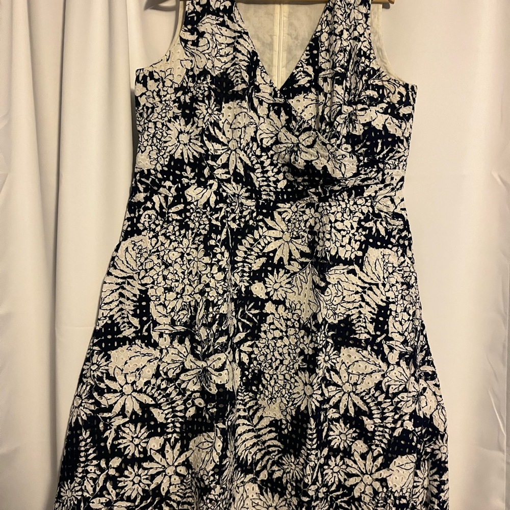 Boden Monochrome Floral Midi Dress